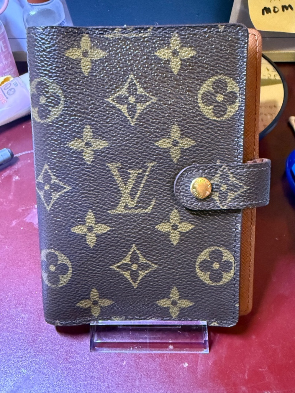 Louis Vuitton Monogram Canvas Agenda Cover in Brown and Gold or passport holder